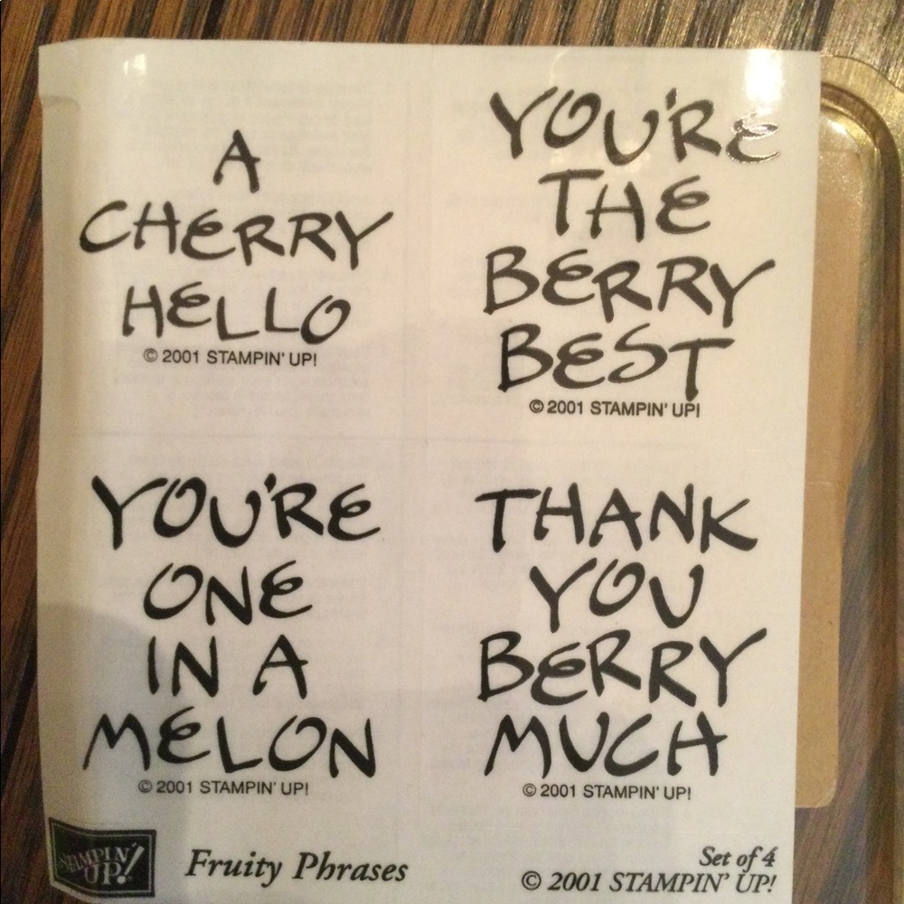 Fruity Phrases rubber stamps